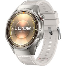 Sneezy Huawei Watch Gt6 Pro 46MM Ile Uyumlu Metal Tokalı Dikiş Desenli Dokuma Silikon Kordon