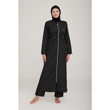 Hızlı Kuruyan Paraşüt Kumaş Beli Ayarlı Uzun Tesettür Mayo 1267