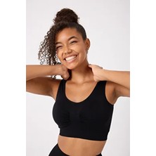 Forever More Kadın Dikişsiz Kalın Askılı Büstiyer Esnek Pedli Günlük Kullanım İçin Rahat Kesim