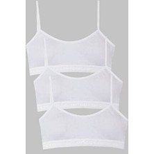 Kız Çocuk Ip Askıı Pedli Yarım Atlet Büstiyer 3'lü Paket