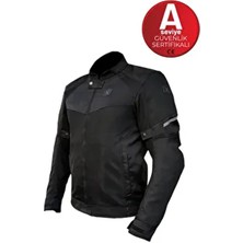 X-Evo Yazlık Fileli Korumalı Motosiklet Montu Yeni Sezon Siyah