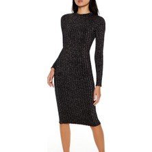 F21 Simli Triko Midi Elbise