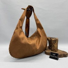 Yarım Ay Süet El Omuz Kol Çanta