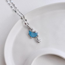 Mavi Ay Çelik Kolye