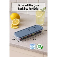 12 Hazneli Bas Çıkar Buzluk & Buz Kabı Yeşil