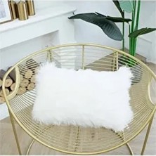 Yumuşacık Peluş Kırlent Kılıfı 30X50 cm Beyaz Renkli Konforlu Dekoratif Tasarım