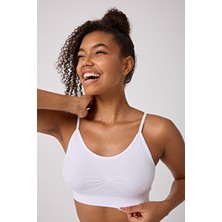 Forever More Kadın Dikişsiz Esnek Büstiyer İnce Askılı Örme Kumaş Kapsız Rahatlık