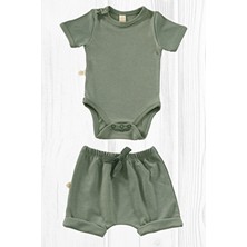 TinyLamb Unisex Yazlık Bodysuit ve Şort Seti - Elation Gourd 2 Parça Kısa Kollu Bebek Takımı