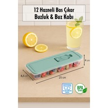 12 Hazneli Bas Çıkar Buzluk & Buz Kabı Beyaz