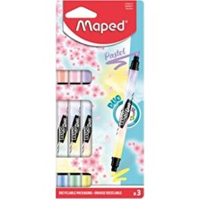 Maped Fosforlu Kalem (İşaret Kalemi) Pastel 3 Renk Kalem Tipi Blister 734128