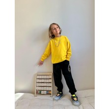 Sacro Kids Düz Yazı Baskılı Sweatshirt-Eşofman Altı Mevsimlik Erkek Çocuk Takım
