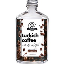 Deluxe Seri Turkish Coffee Kolonyası Parfümlü Türk Kahvesi Kokulu Kolonya 200 ml Cam Şişe