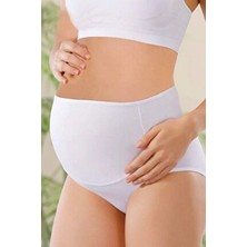 Bordo Underwear Kadın Pamuklu Likralı Hamile Külot, Dikişsiz Tasarım ile Gün Boyu Konfor Sunan Beyaz Kumaş