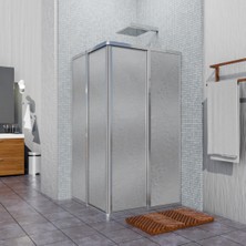 Gümüş Kare Plasti̇k Mi̇ka Duşakabi̇n 90X90 H:180