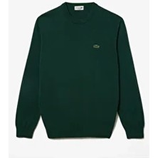 Lacoste Regular Fit Yeşil Bisiklet Yaka Erkek Kazak Rahat Kullanım İçin Tasarlandı