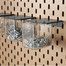 Skadıs 3 Lü Set Çok Amaçlı Pano Parçası Kapaklı Şeffaf Koyu Gri Kapak Kutu