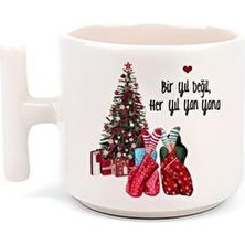 Yeni Yıl Yılbaşı Mutlu Yıllar Yeni Yıl T Kulp Motto Kahve, Çay Fincanı