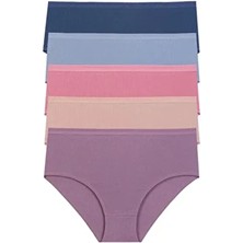 Miss Blue Moon Kadın Fitilli Ribana Pamuklu Külot 5'li Paket 5450 Gri Renk Örme Kumaş ile Rahat Tasarım