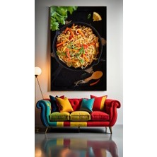 Özkacar Group Etli Makarna Ev Duvar Salon Güzellik Salonu Ofis Dükkan Dekarasyon Kanvas Tablo