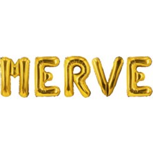 Elgala Helyum Balon 40 cm Altın Renk Folyo Balon Isim Yazılı Kahverengi Renkli Özel Gün Kutlaması