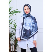 Modern Suluboya Çiçek Desenli Dijital Soft Şal