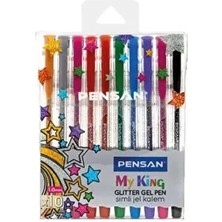 Pensan My King Simli Jel Tükenmez Kalem Seti 10 Renk 1.0 mm