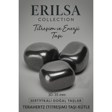 Tesbih Atölyesi Sertifikalı Tamburlanmış Terahertz Taşı Kütle Parça (30 GR) – Enerji ve Canlılık Taşı