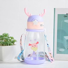 500 ml Çocuk Suluk Geyikli Çocuk Suluğu Su Matarası Bpa Free Okul Suluğu Taşıma Kayışlı Damlatmaz