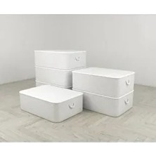 Yellow Stary Home Decor 6'lı Set Beyaz Renk Tela Kumaş Dokuması Çekyat & Baza Tipi Yastık Yorgan Saklama Hurcu 65X45X22 cm