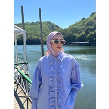 Papatya Desenli Eşarp Lila