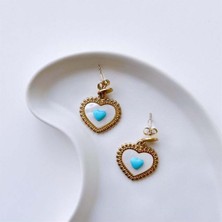 Blue Heart Küpe