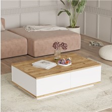 Aven Orta Sehpa 60X90CM 2 Kapaklı Çam-Beyaz AVE14-AW