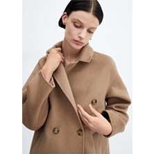 El Yapımı Oversize Yün Palto