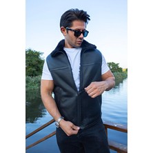 Erkek Deri Yelek - Hakiki Kuzu Derisi Içi Gerçek Kürklü