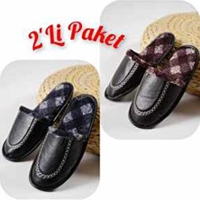 2'li Karışık Erkek Ev Terliği Misafir Terliği Çeyiz Bohça Terliği Damat Terliği Süper Fırsat