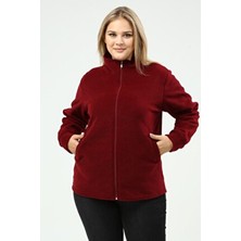 Polar Hırka Bordo Fermuarlı Kışlık