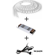 Informed 3 Çipli Iç Mekan Beyaz Renk 5 Metre Şerit LED Işık 5 Amp LED Trafosu Kablo