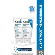 Kuru Ciltler Için Nemlendirici Cilt Bakım Seti: Seramid&hyalüronik Içerikli Yüz/vücut Kremi 50 Mlx2