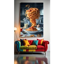 Özkacar Group Soslu Spagetti Ev Duvar Salon Güzellik Salonu Ofis Dükkan Dekarasyon Kanvas Tablo
