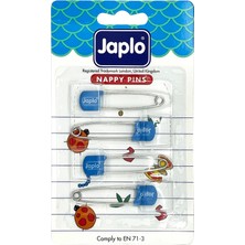 Japlo Emniyetli Çengelli Bebek Iğnesi 4'lü - Mavi
