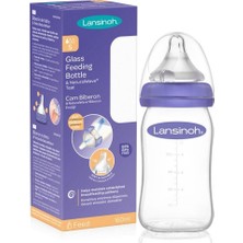 Değirmen Grup Lansinoh 160 ml Cam Biberon NaturalWave Emzik ile Bebeğin Doğal Ağız Gelişimini Destekler