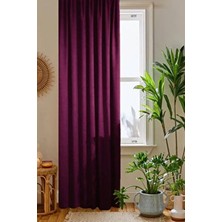 Mürdüm Petek Kadife Dokulu Fon Perde 140X260 Düz Dikişli Ekstrafor Büzgü