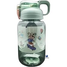 Vagonlife Kalın Pipetli Kilitli Kapak 600 ml Okul Su Matarası Yeşil