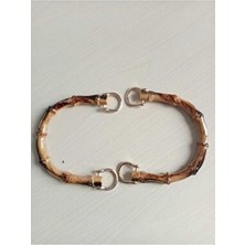 Hobi Durağı Kahverengi Ithal Bambu Görünümlü Çanta Sapı Kadın Aksesuar Deseniyle Şık