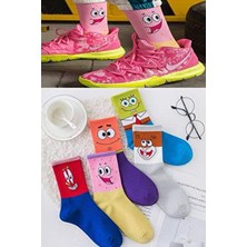 Unisex 5 Çift Karakter Desenli Çorap