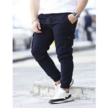 Likralı Beli ve Paçası Lastikli Kargo Pantolon