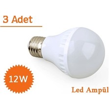 12W Enerji Tasarruflu LED Ampul ( 3 Adet )
