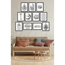 KutuTR Notpa 11 Parça Retro Tema MDF Tablo Seti 30 x 40 Çerçeve Görünümlü Renkli Duvar Dekoru