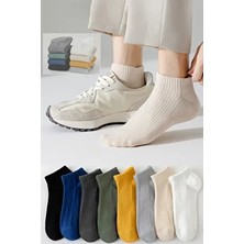 Bgk Çizgili Renkli Derbi Spor Çorap 8 Çift Esnek Pamuk / Elastan Kadınlar İçin Rahat Kullanım