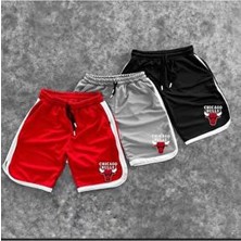 Erkekler İçin Sezon Trend Petek Kumaş 3'lü Bulls Baskılı Şort Çift Cepli Rahat Kesim